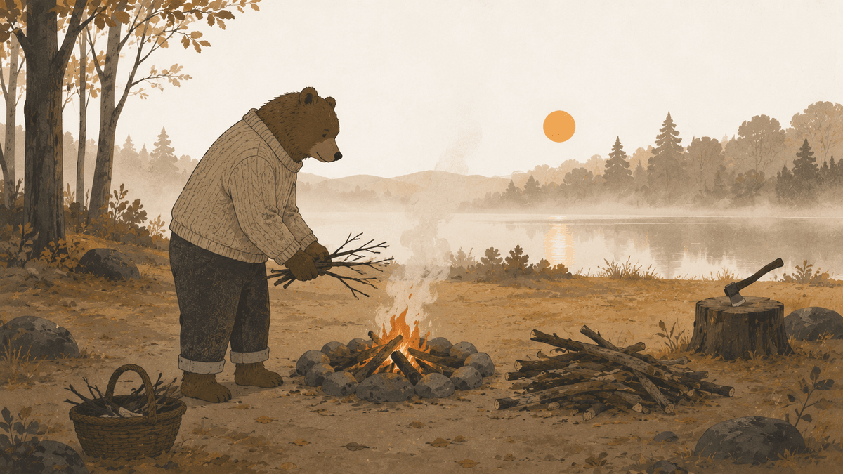 Mr. Hazlitt Underwood, at dawn in the clearing
